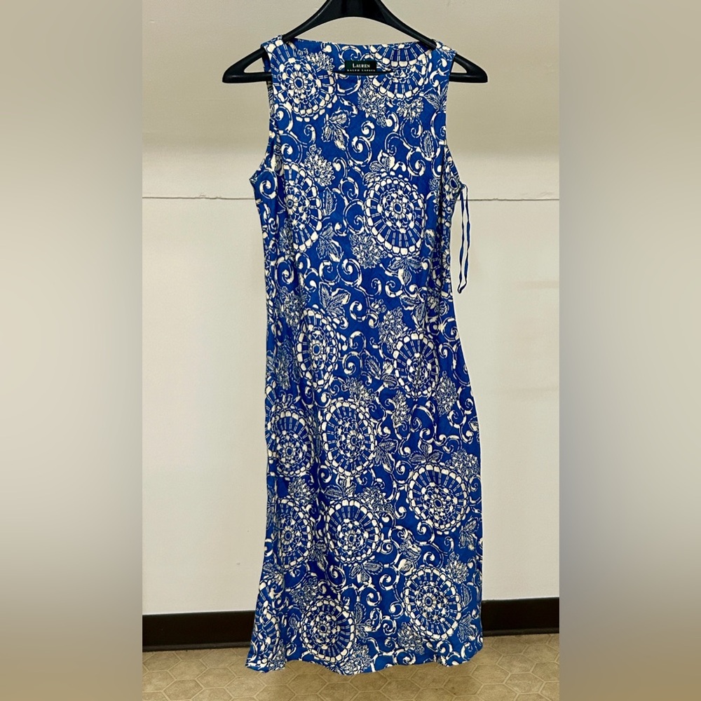 Vintage Women’s 6 LAUREN RALPH LAUREN 100% Linen Floral Dress